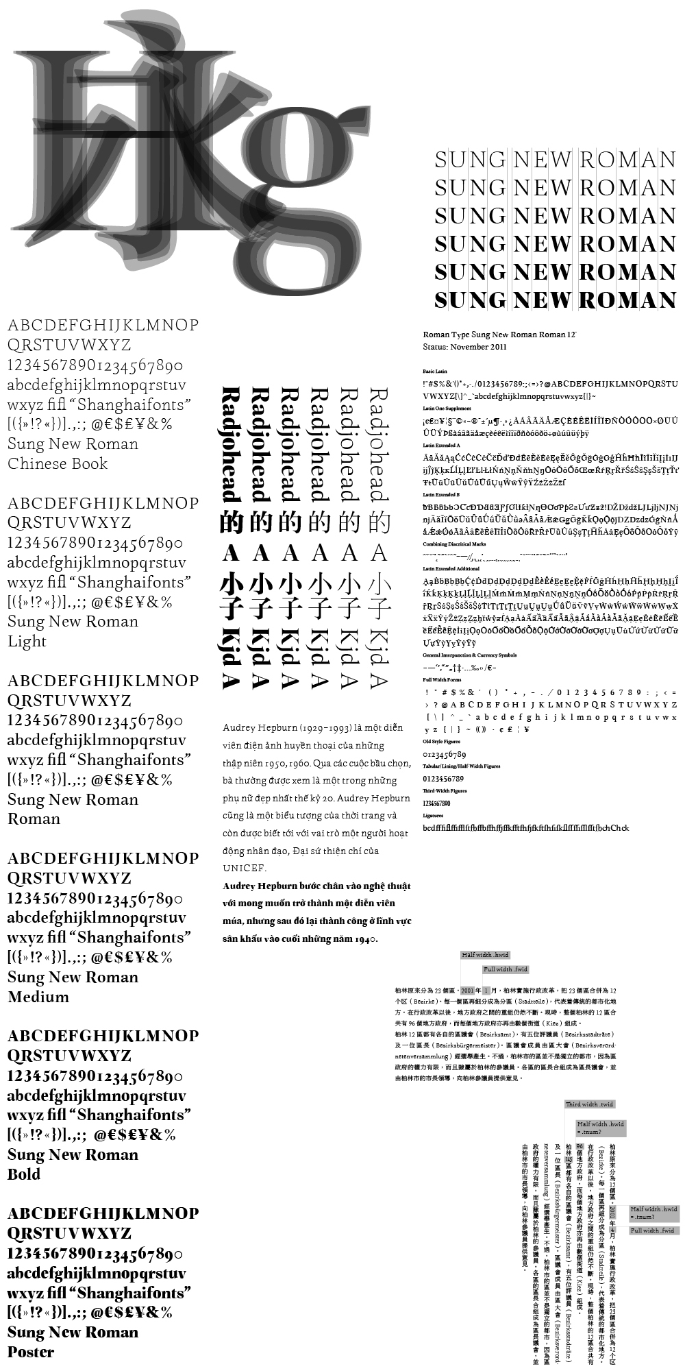 indesign chinese fonts